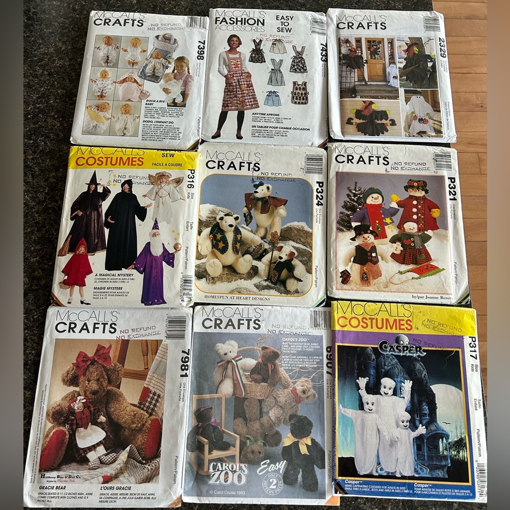 Bundle of craft and costume patterns